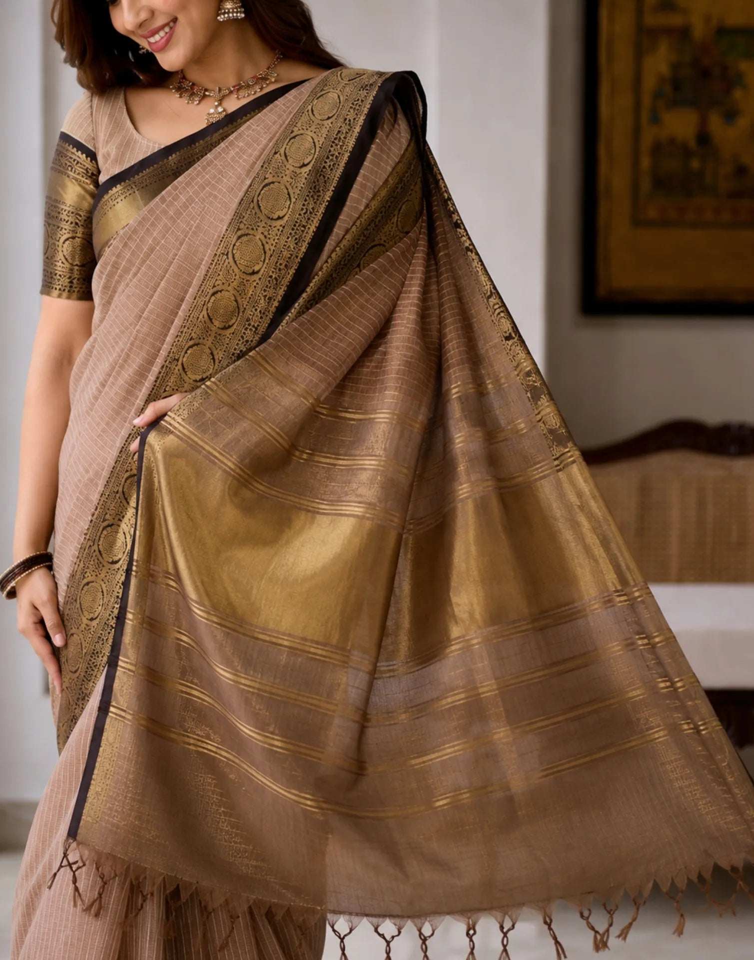 Black Elegance Silk Saree