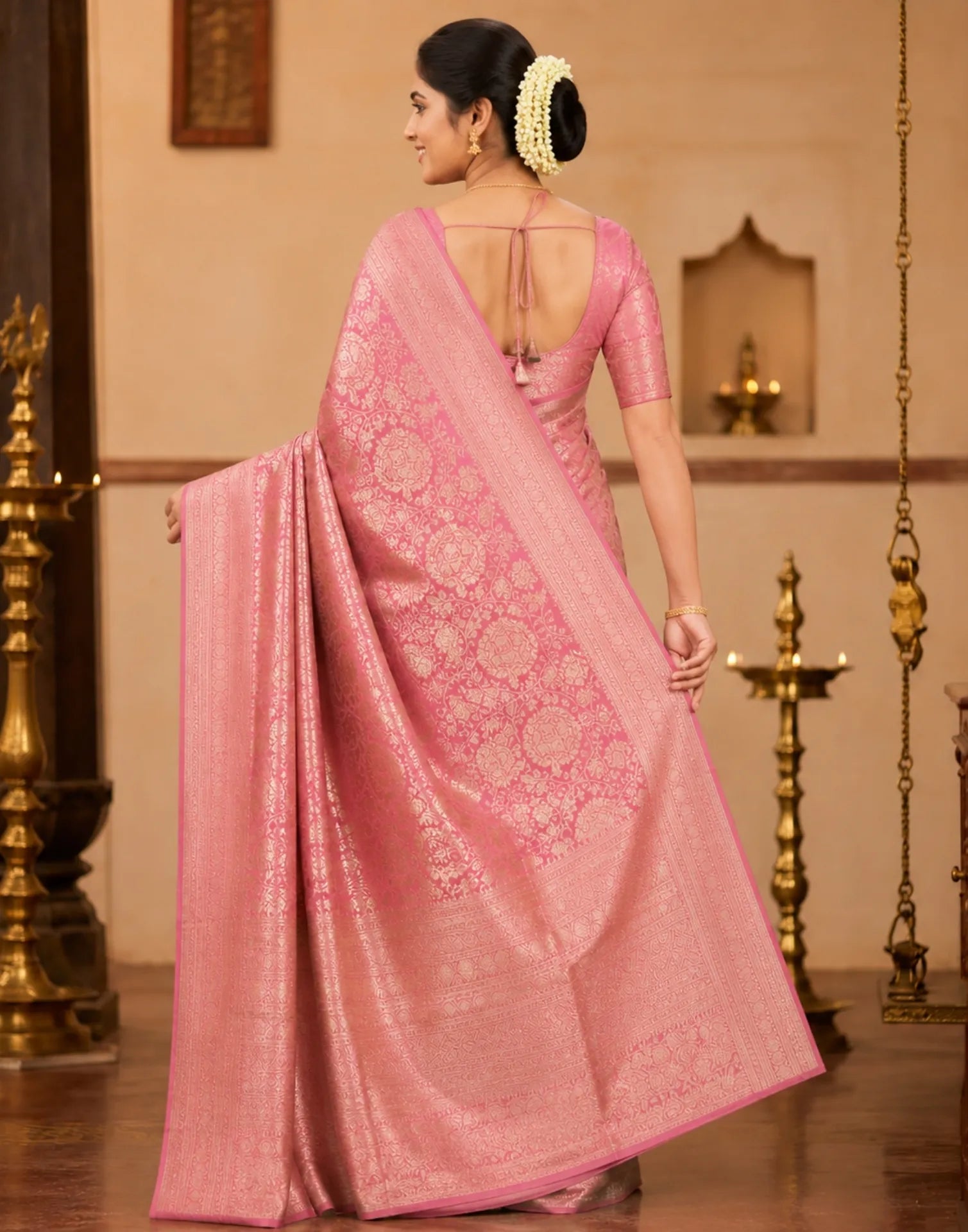 Brocade Blush Pink Saree