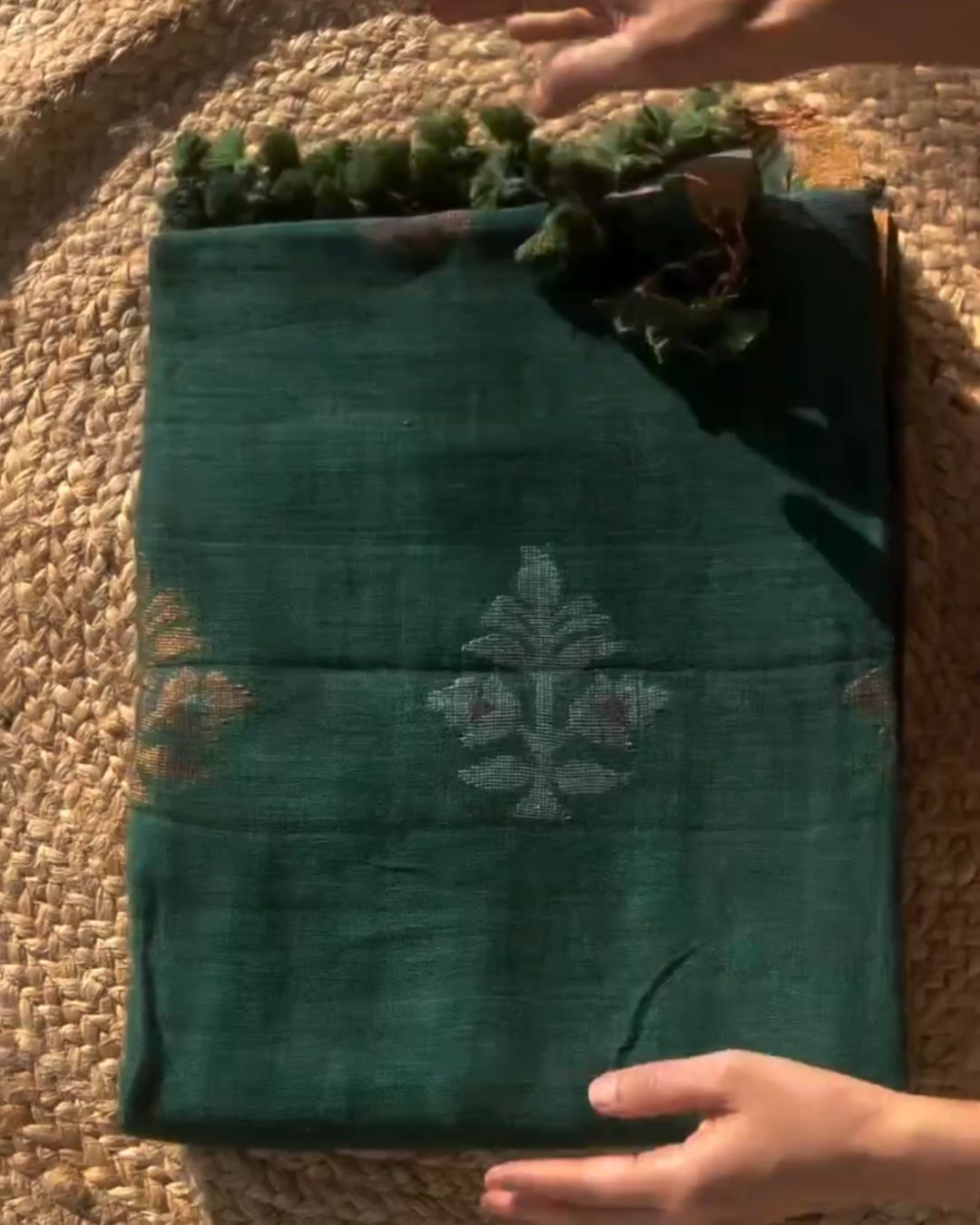 Cypress Green Silk Saree