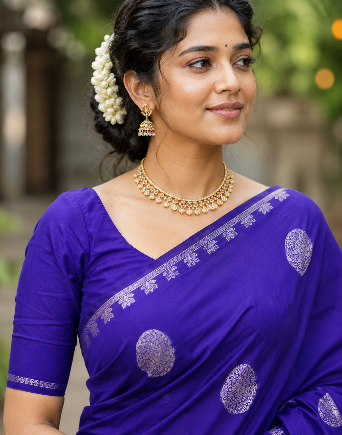 Dark Purple Silk Saree