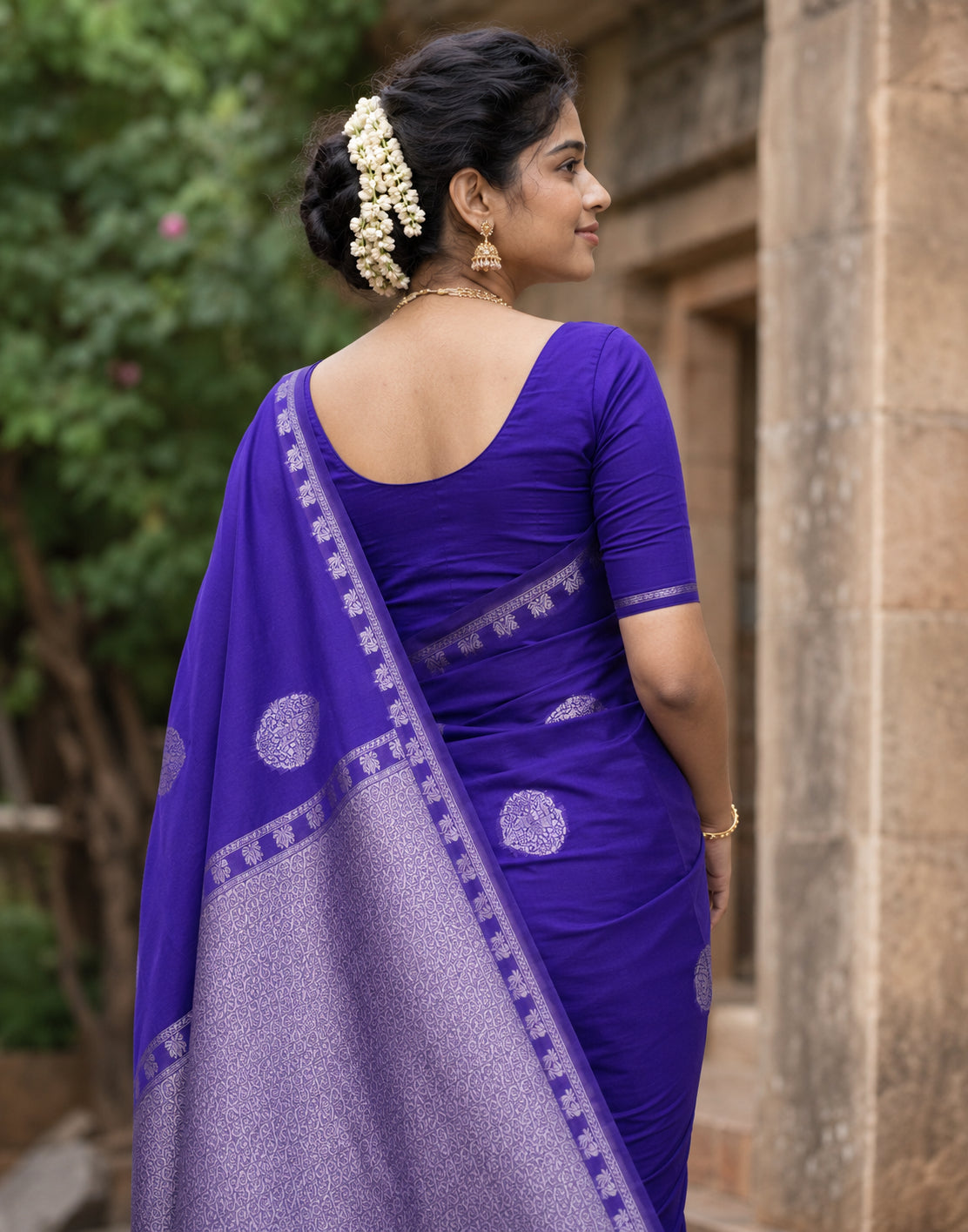 Dark Purple Silk Saree
