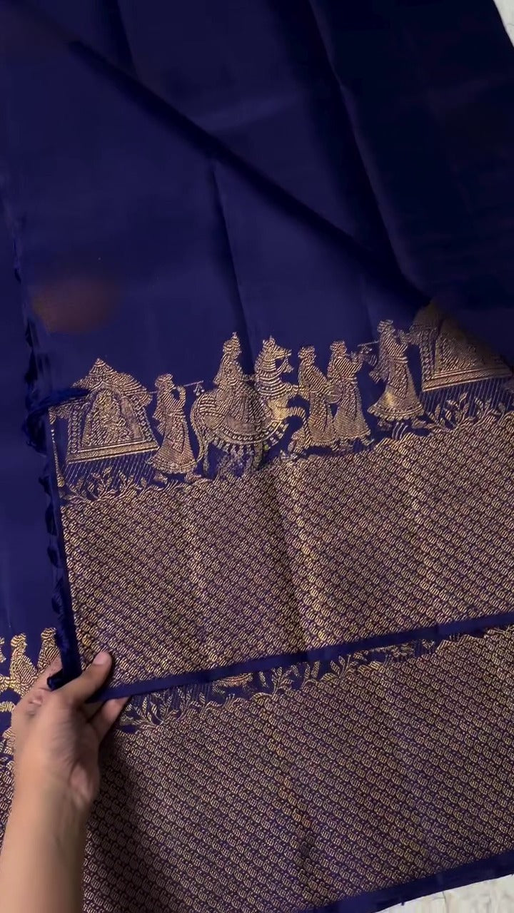 Imperial Blue Kanchipuram Saree