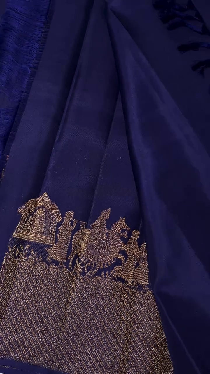 Imperial Blue Kanchipuram Saree