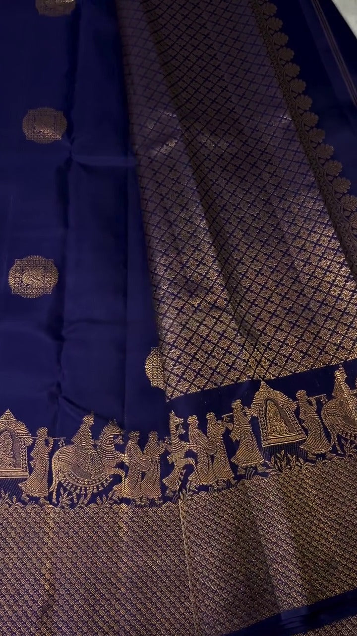 Imperial Blue Kanchipuram Saree