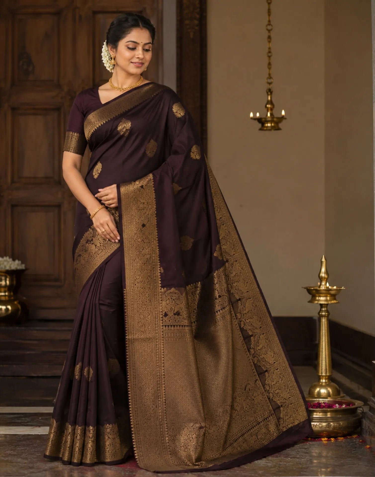 Deep Wine Kanchipuram Silk