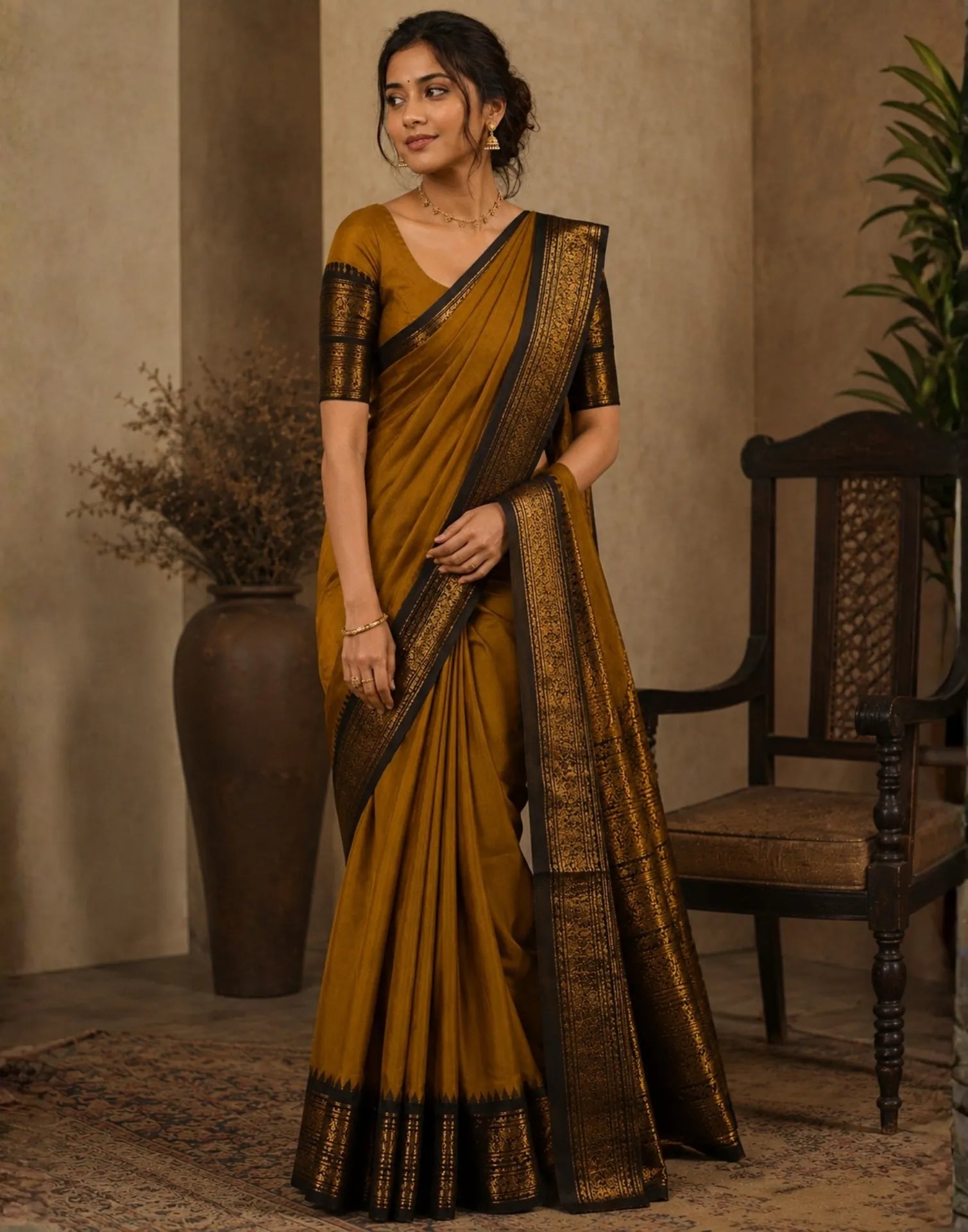 Golden Earth Silk Saree