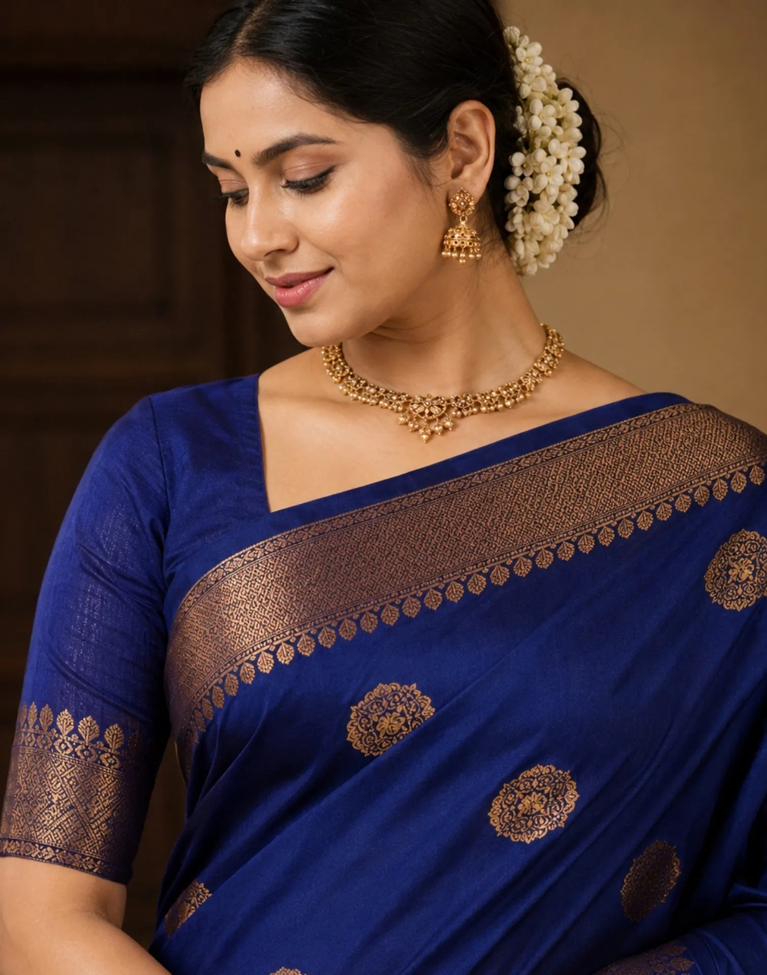 Imperial Blue Kanchipuram Saree