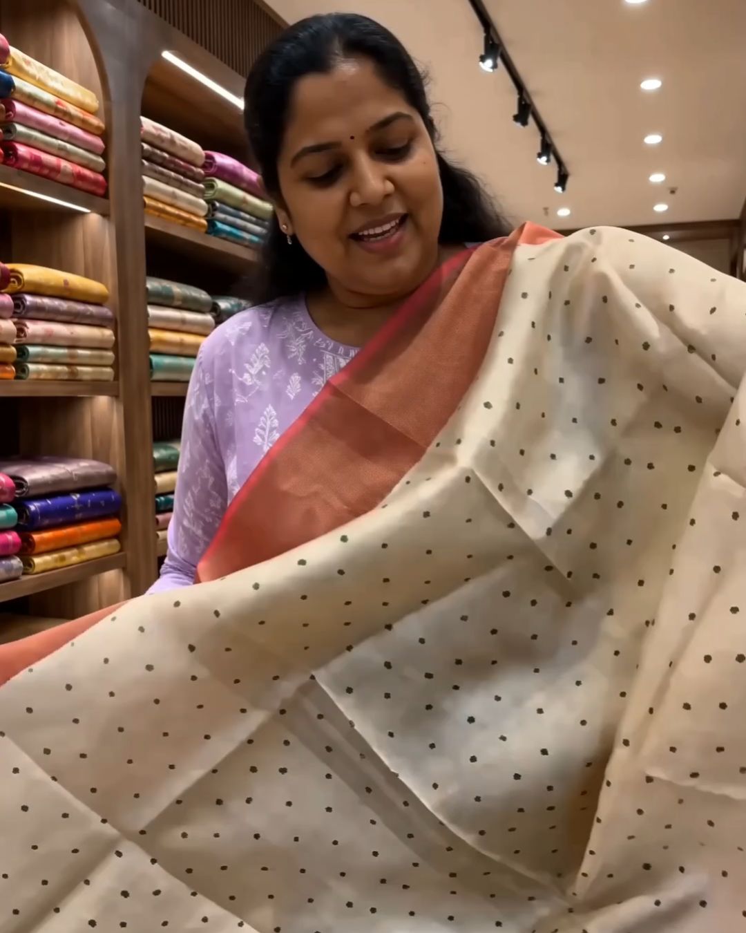 Polka Cotton Silk Saree