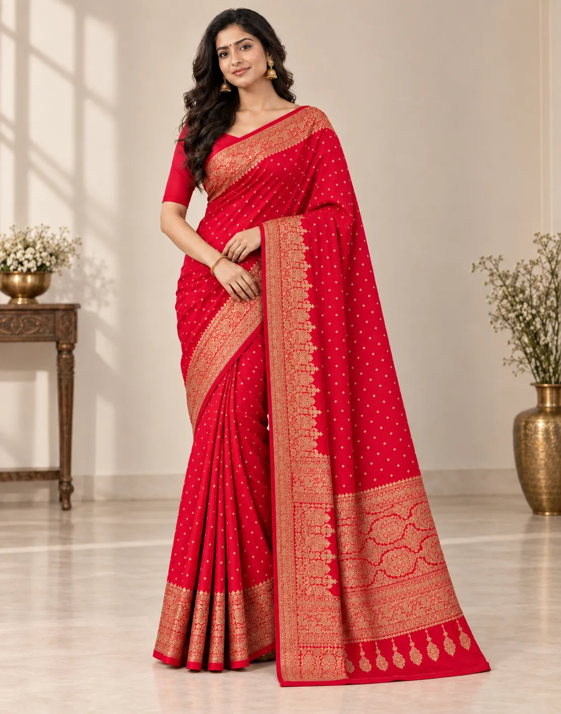 Red Banarsi Silk Saree