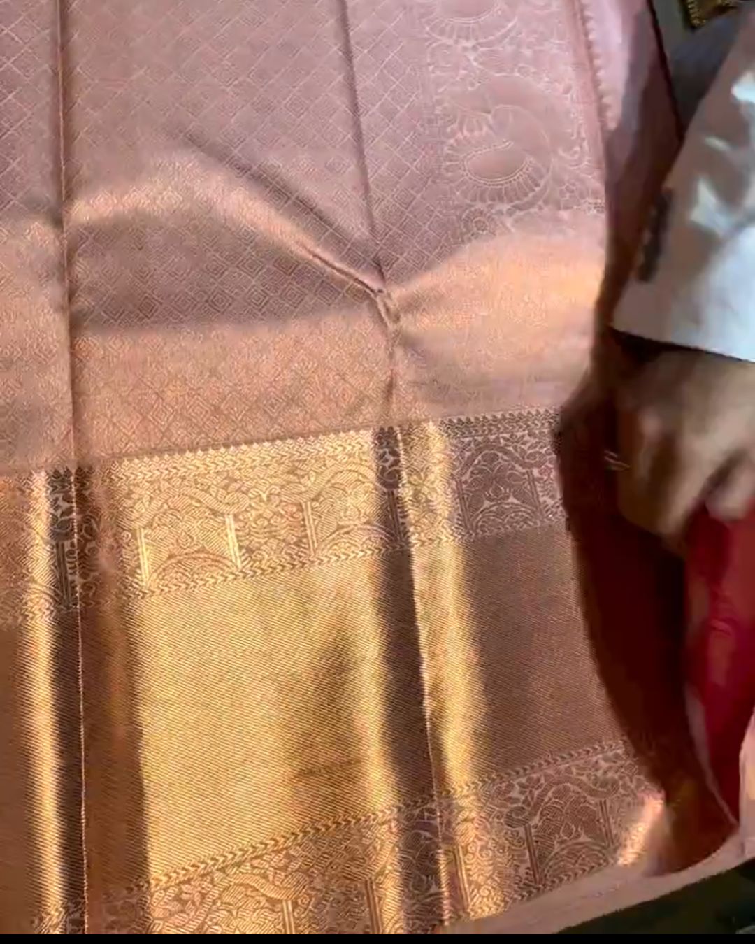 Rose Gold Silk Saree