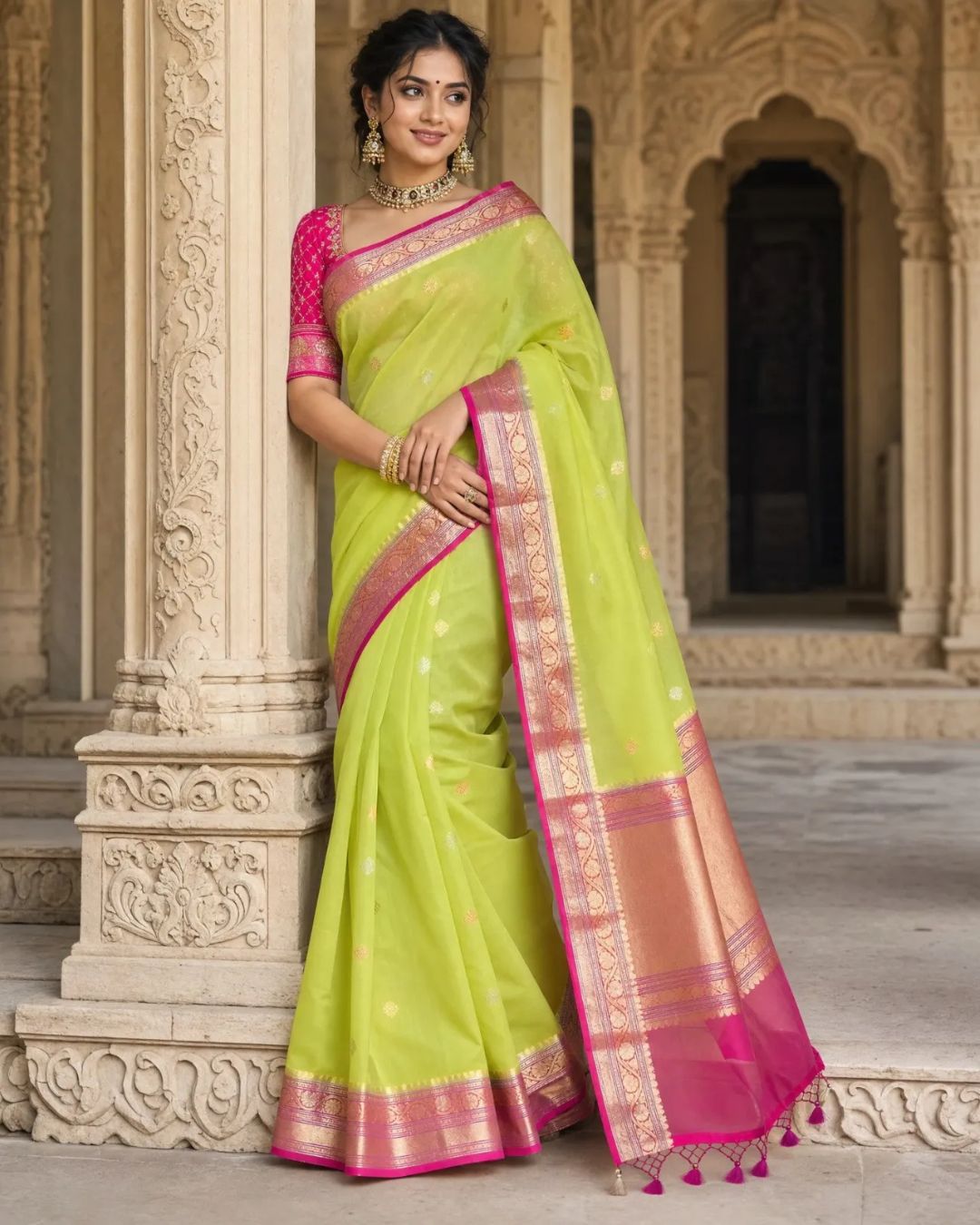 Zest Lime Silk Saree