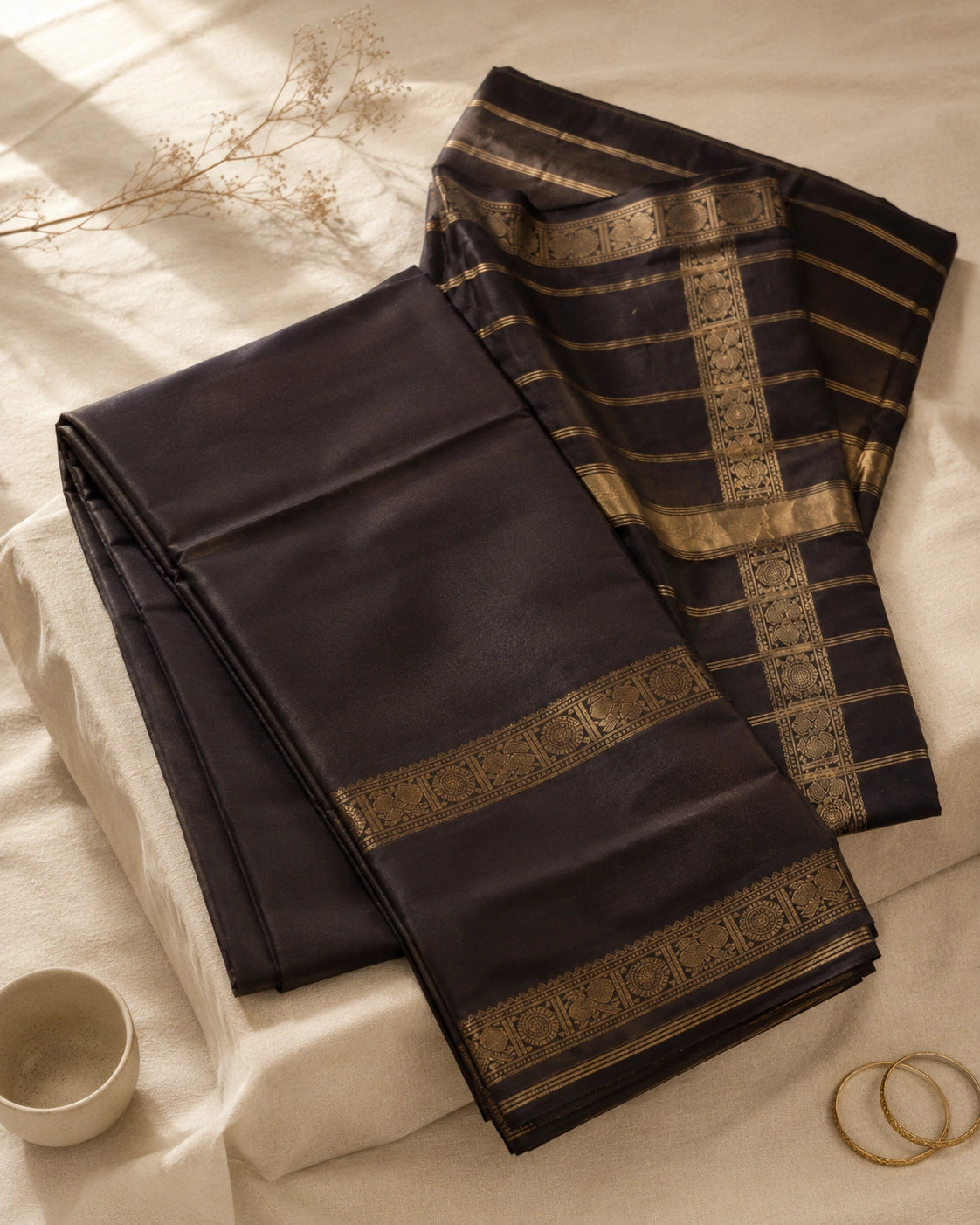Coffee Brown Silk Saree