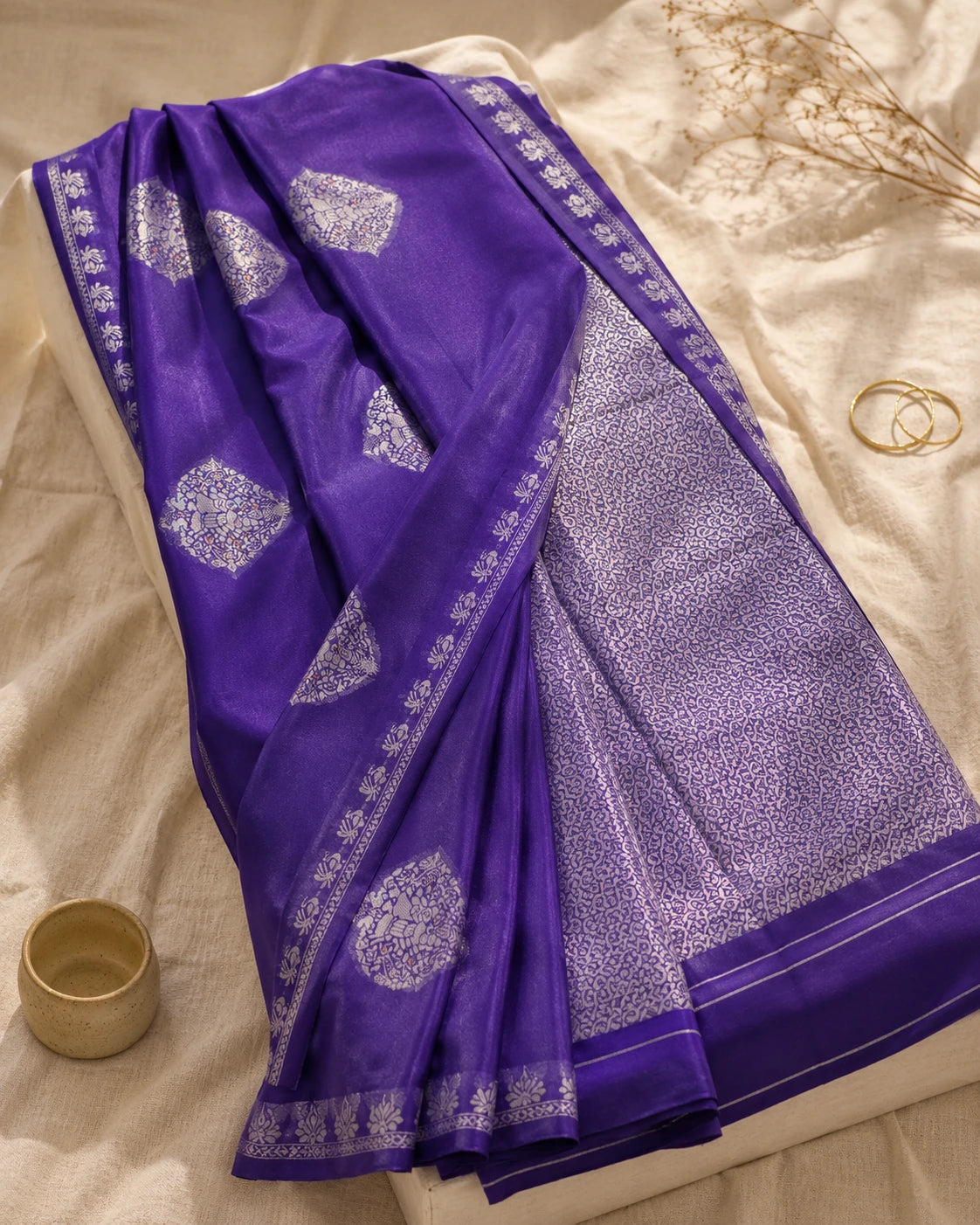 Dark Purple Silk Saree