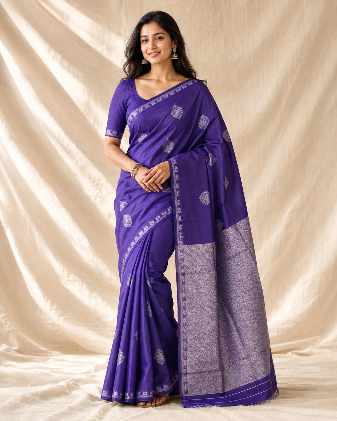 Dark Purple Silk Saree