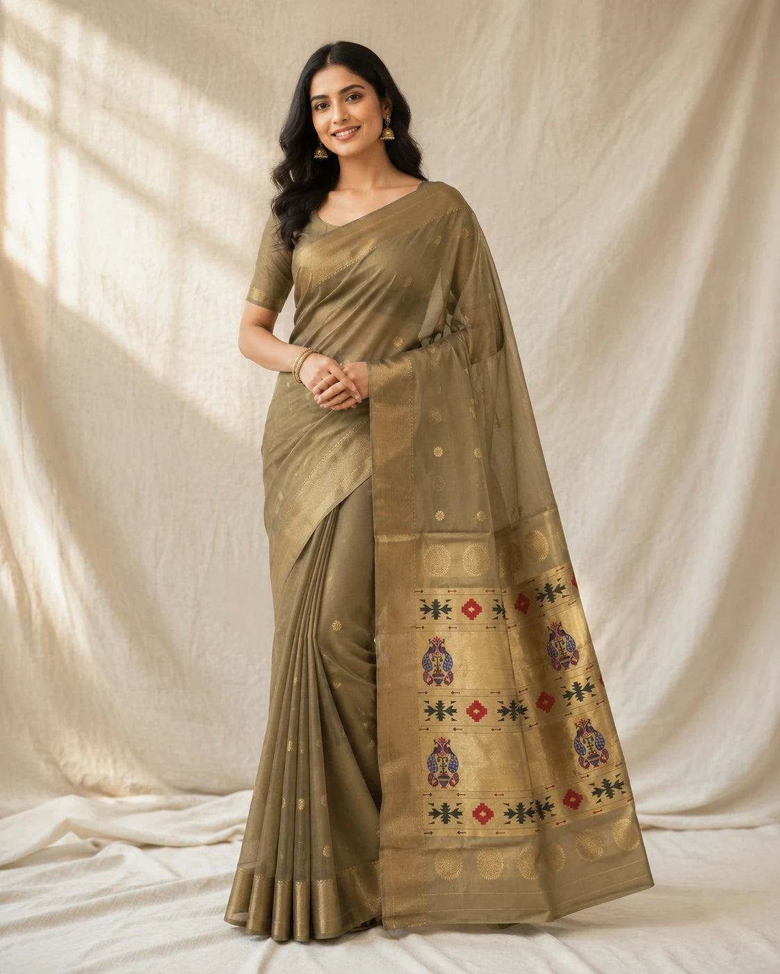 Elaichi Paithani Saree