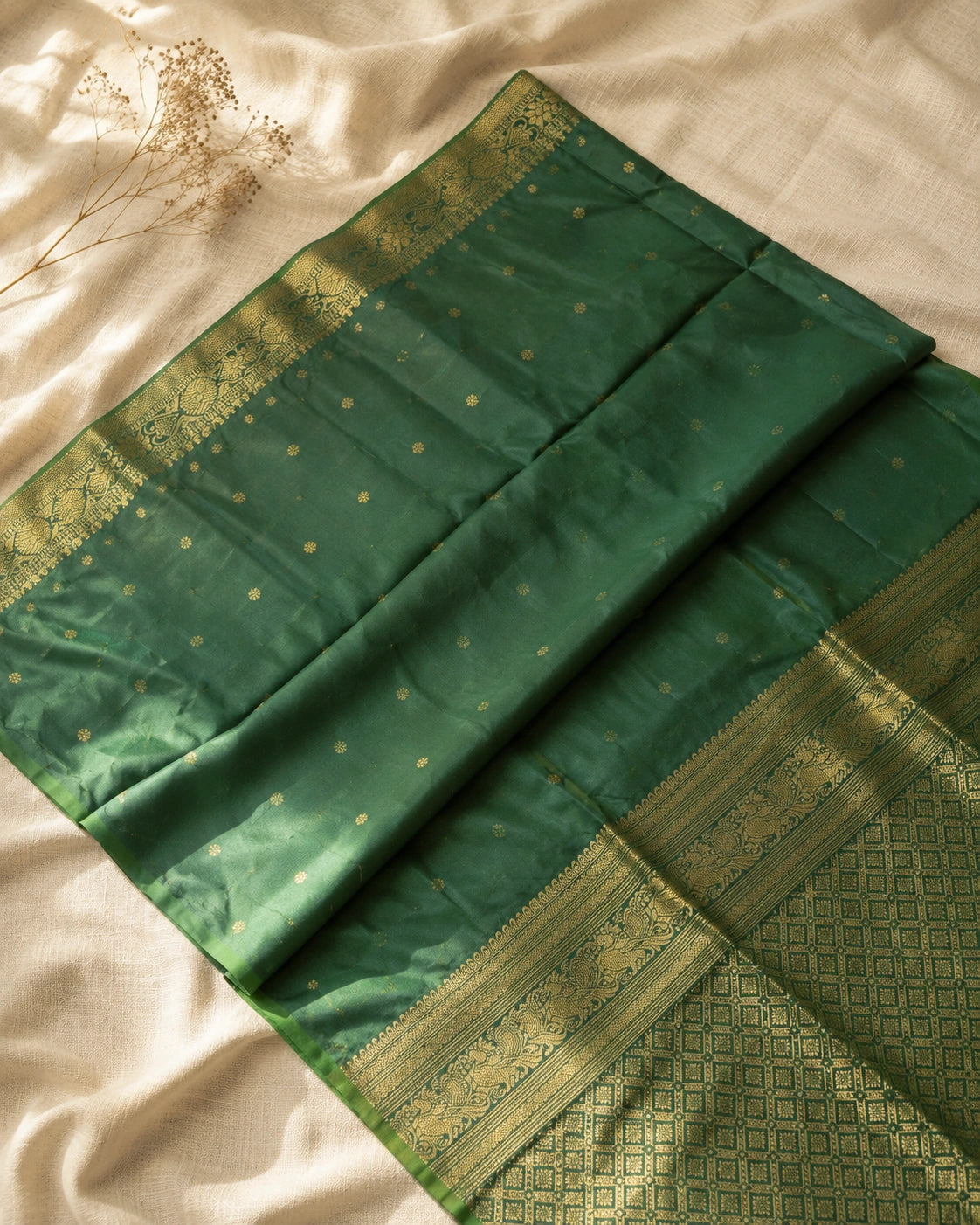 Peacock plume Silk Saree