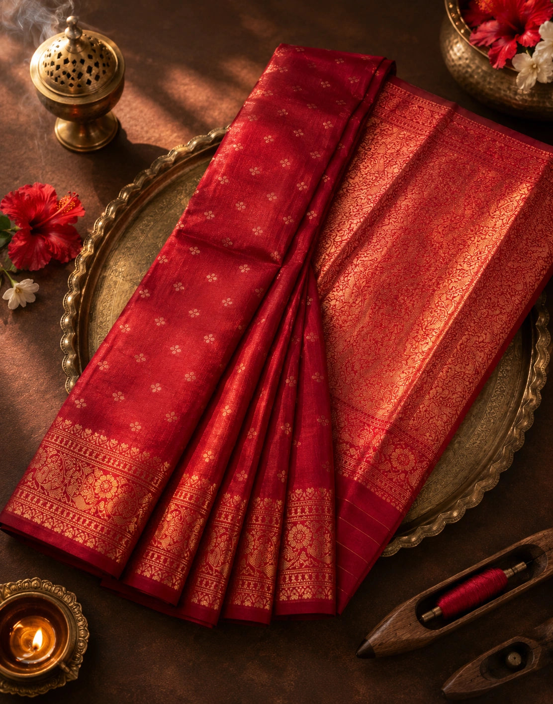 Red Banarsi Silk Saree