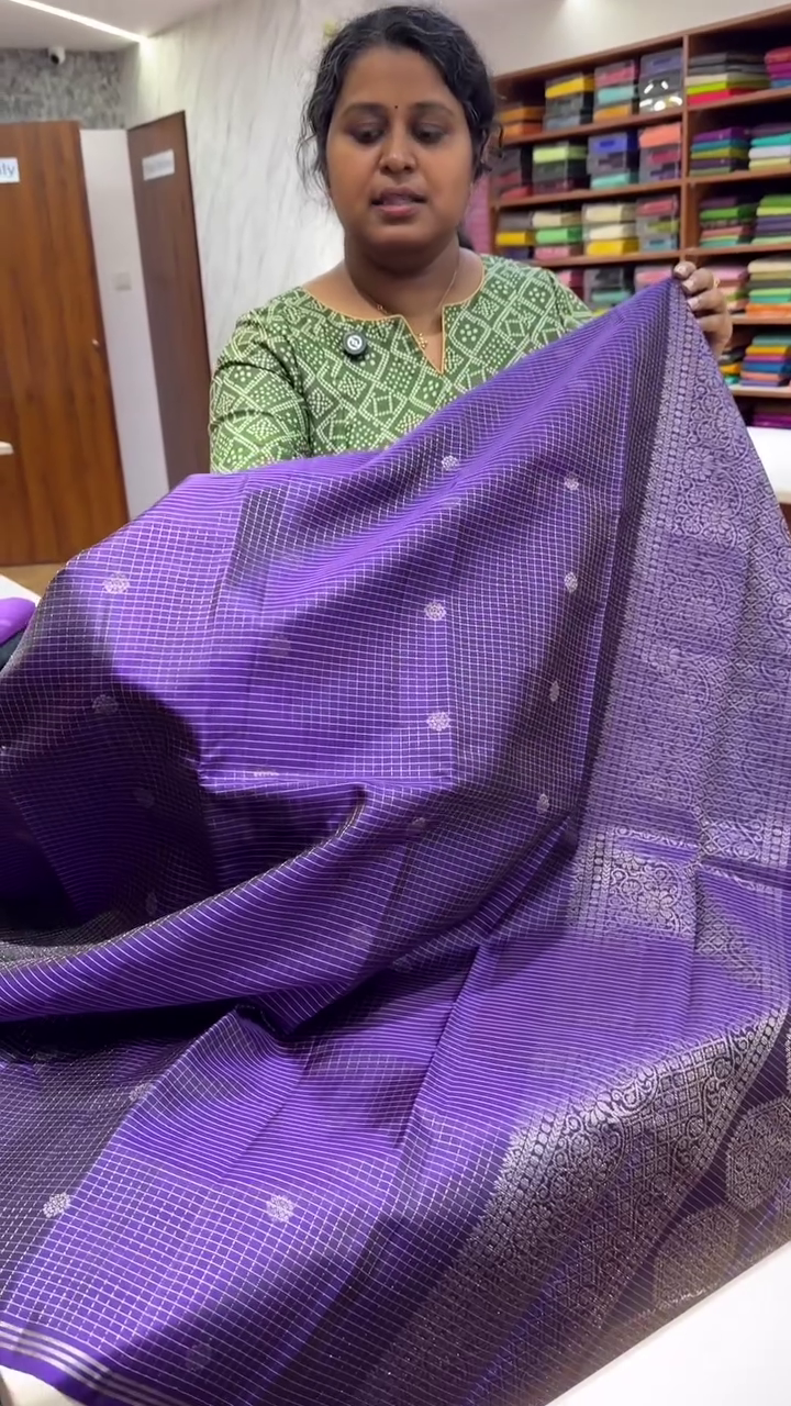 Purple Brocade Silk Saree