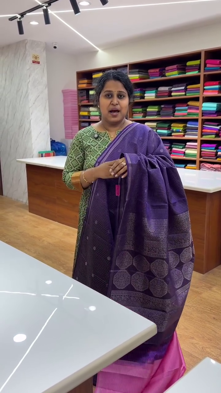 Purple Brocade Silk Saree