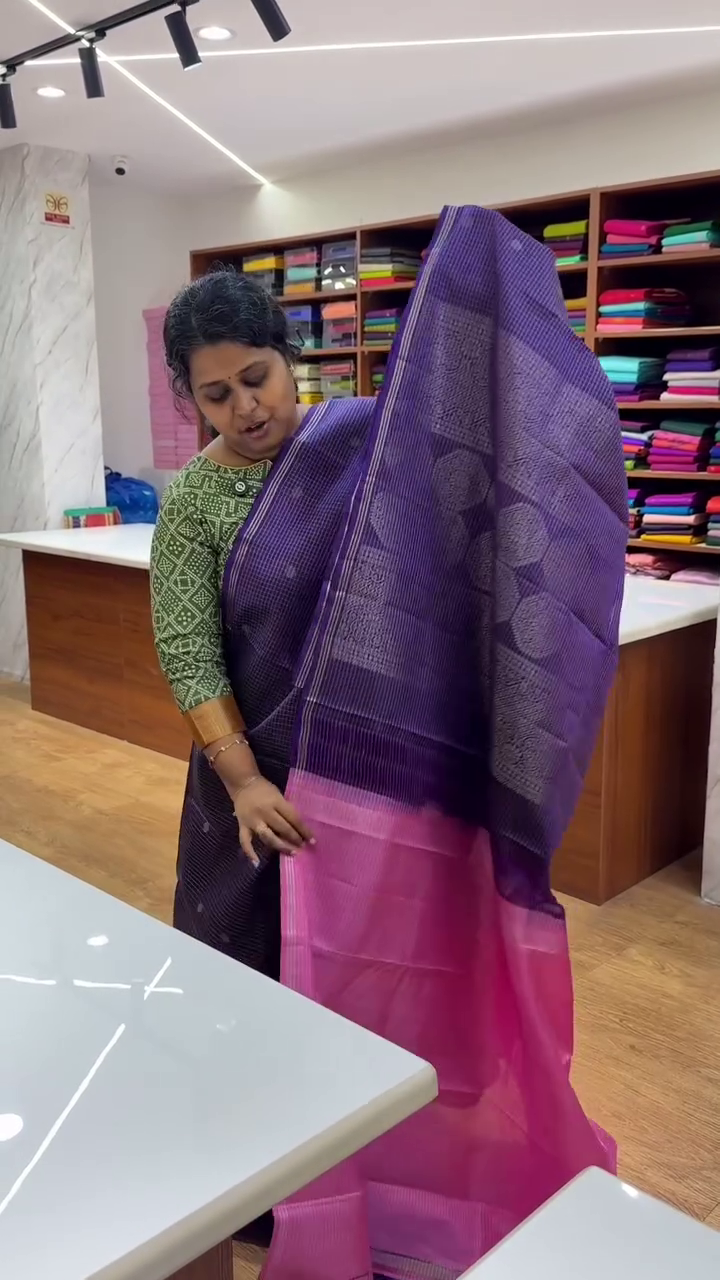 Purple Brocade Silk Saree